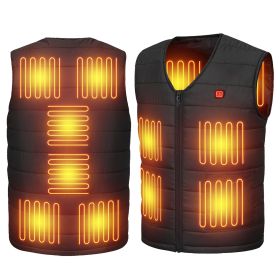 Heat Jacket Vest 3 Heating Gear Adjustable USB Heated Vest Warm Heat Coat Vest with 10 Heating Pads For Men Women Winter Outdoor Activity (Option: HeatJacketVest2XL)